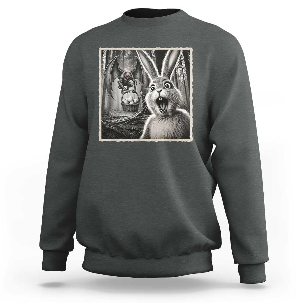 Funny Easter Bunny Selfie Mothman Egg Hunt Sweatshirt