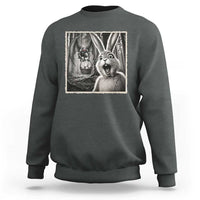 Funny Easter Bunny Selfie Mothman Egg Hunt Sweatshirt