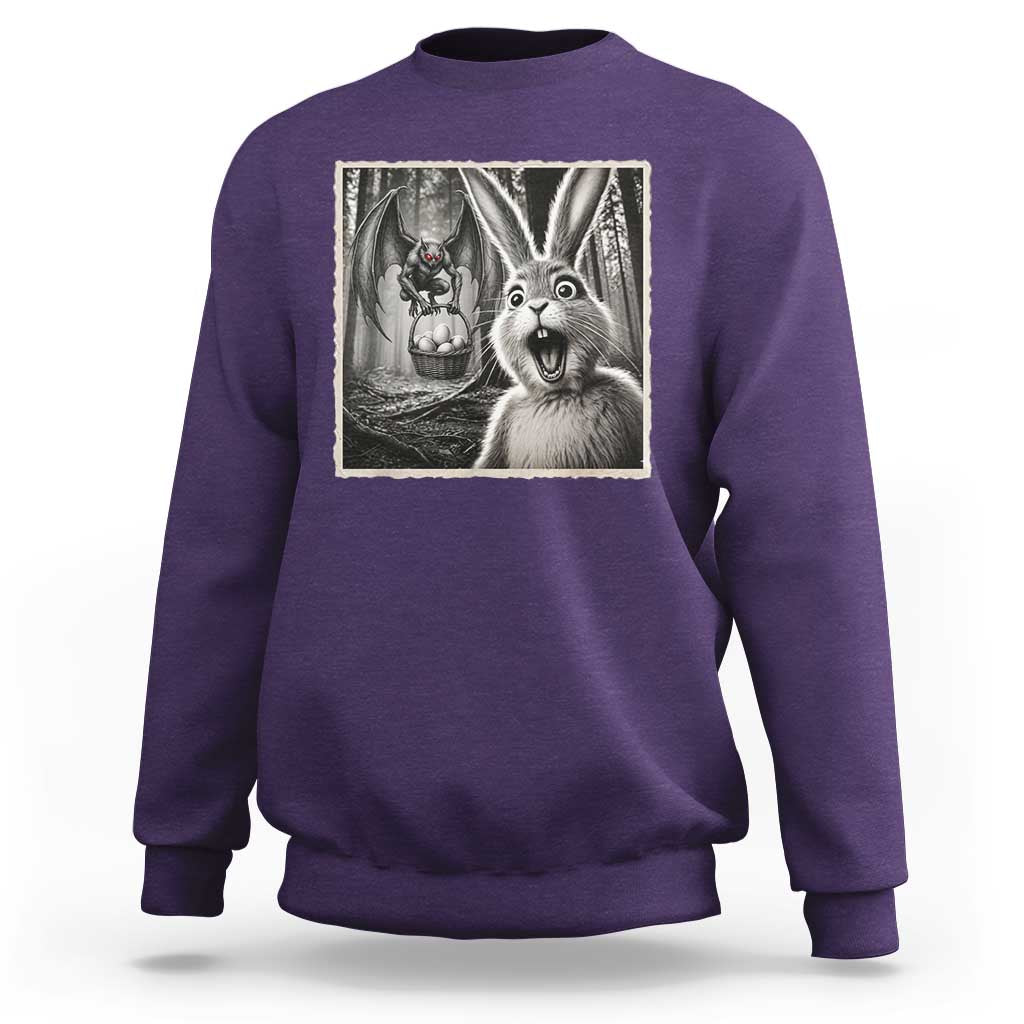 Funny Easter Bunny Selfie Mothman Egg Hunt Sweatshirt