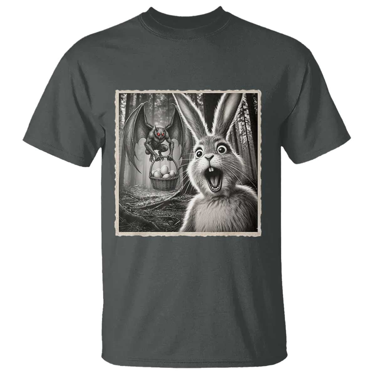 Funny Easter Bunny Selfie Mothman Egg Hunt T Shirt