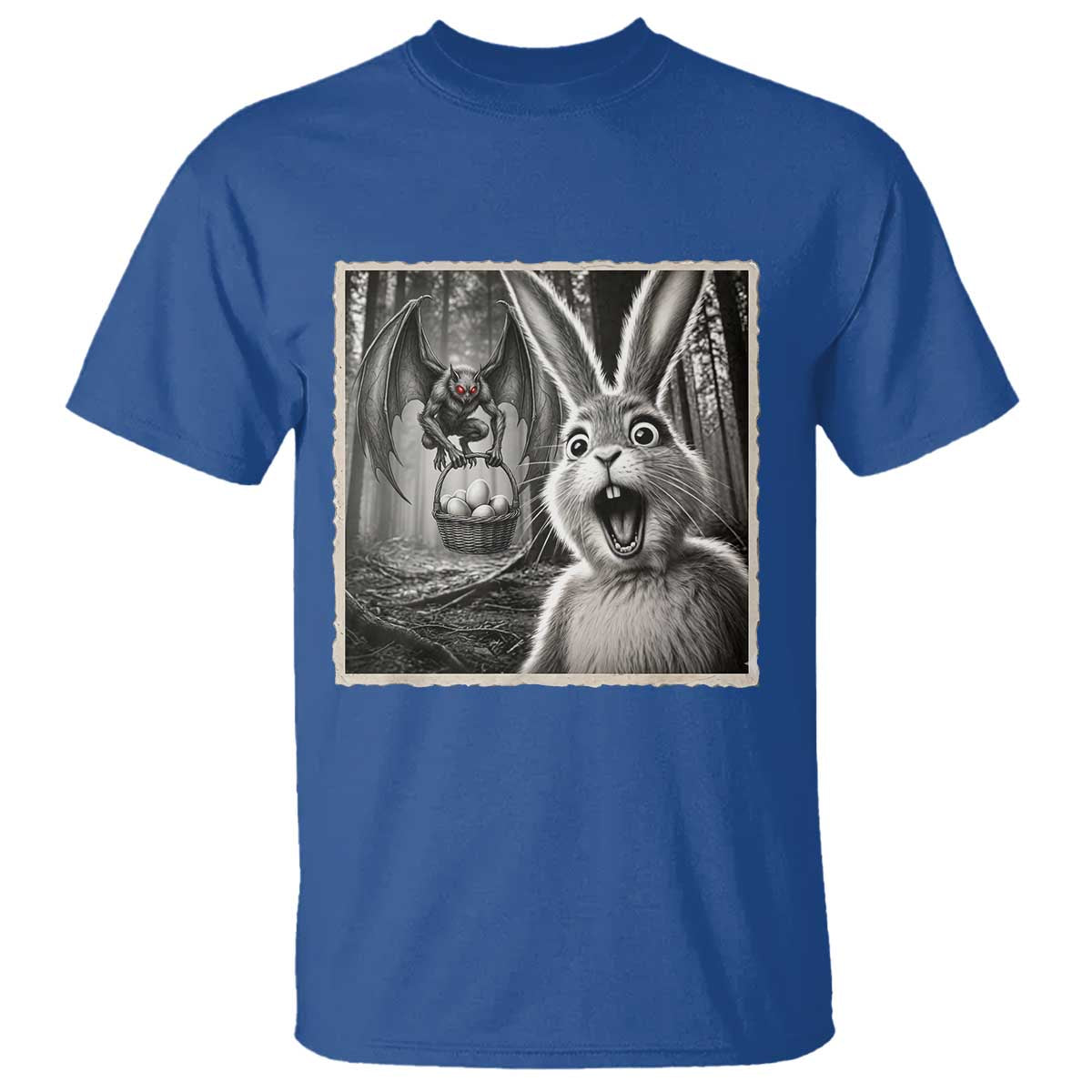 Funny Easter Bunny Selfie Mothman Egg Hunt T Shirt