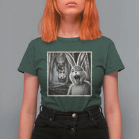 Funny Easter Bunny Selfie Mothman Egg Hunt T Shirt For Women