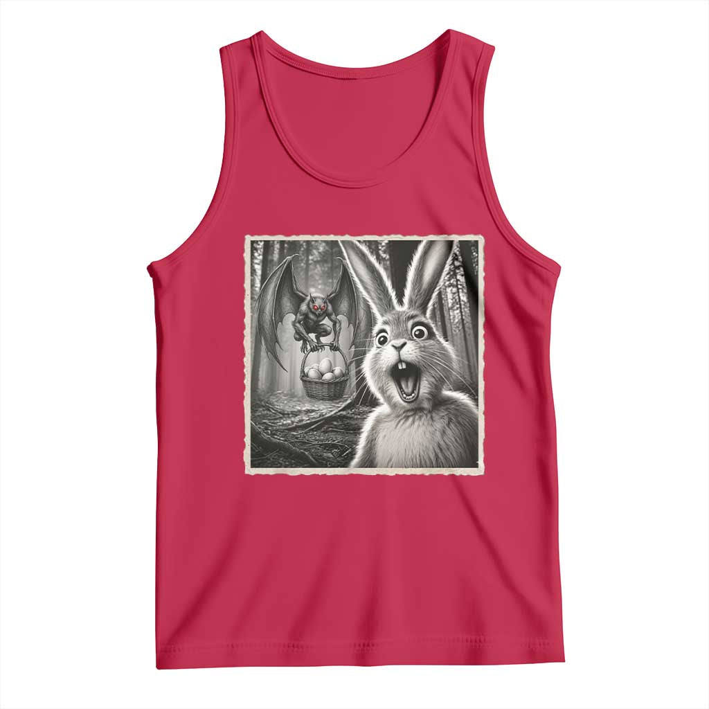 Funny Easter Bunny Selfie Mothman Egg Hunt Tank Top