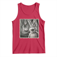 Funny Easter Bunny Selfie Mothman Egg Hunt Tank Top