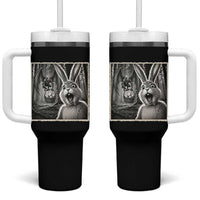 Funny Easter Bunny Selfie Mothman Egg Hunt Tumbler With Handle