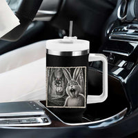 Funny Easter Bunny Selfie Mothman Egg Hunt Tumbler With Handle