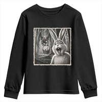 Funny Easter Bunny Selfie Mothman Egg Hunt Youth Sweatshirt