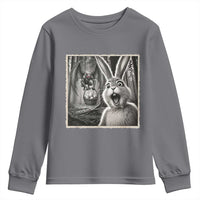 Funny Easter Bunny Selfie Mothman Egg Hunt Youth Sweatshirt