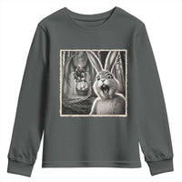 Funny Easter Bunny Selfie Mothman Egg Hunt Youth Sweatshirt