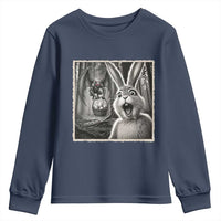 Funny Easter Bunny Selfie Mothman Egg Hunt Youth Sweatshirt
