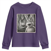 Funny Easter Bunny Selfie Mothman Egg Hunt Youth Sweatshirt