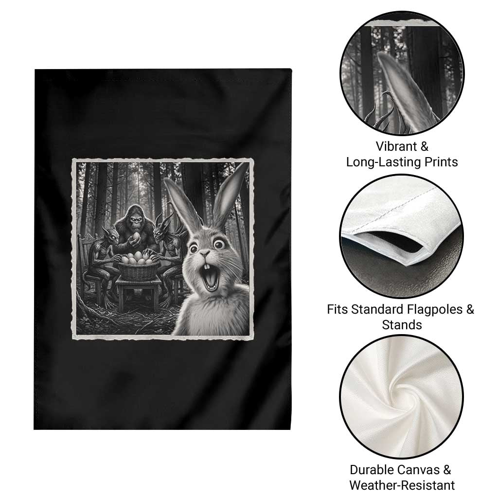 Funny Easter Bunny Selfie Garden Flag Bigfoot Jersey Devil Chupacabra Egg Hunt