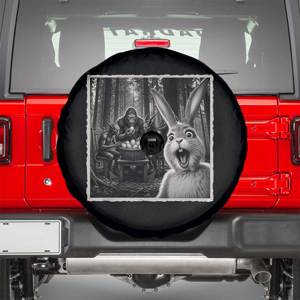 Funny Easter Bunny Selfie Spare Tire Cover Bigfoot Jersey Devil Chupacabra Egg Hunt