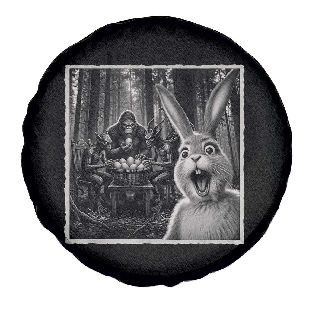 Funny Easter Bunny Selfie Spare Tire Cover Bigfoot Jersey Devil Chupacabra Egg Hunt