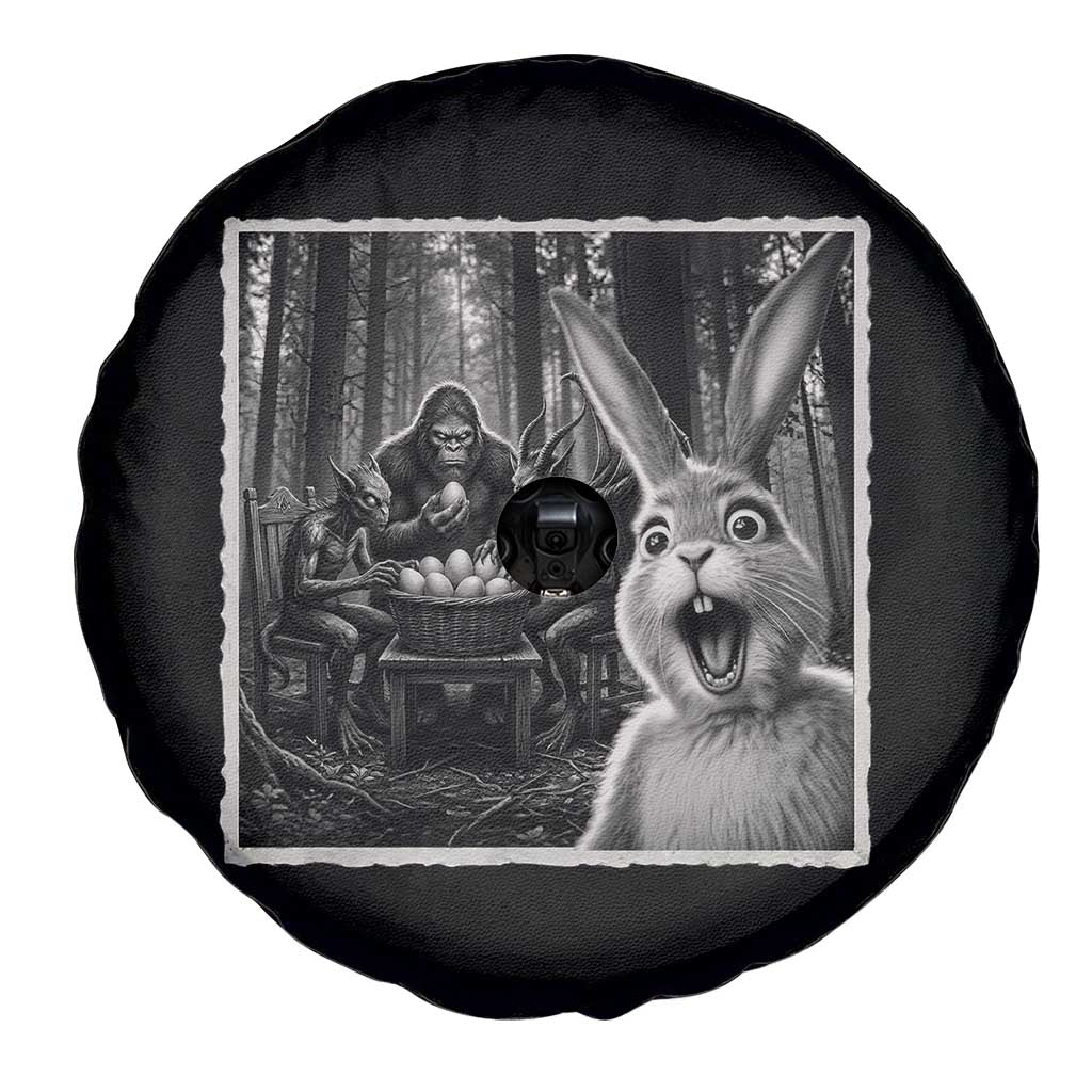 Funny Easter Bunny Selfie Spare Tire Cover Bigfoot Jersey Devil Chupacabra Egg Hunt