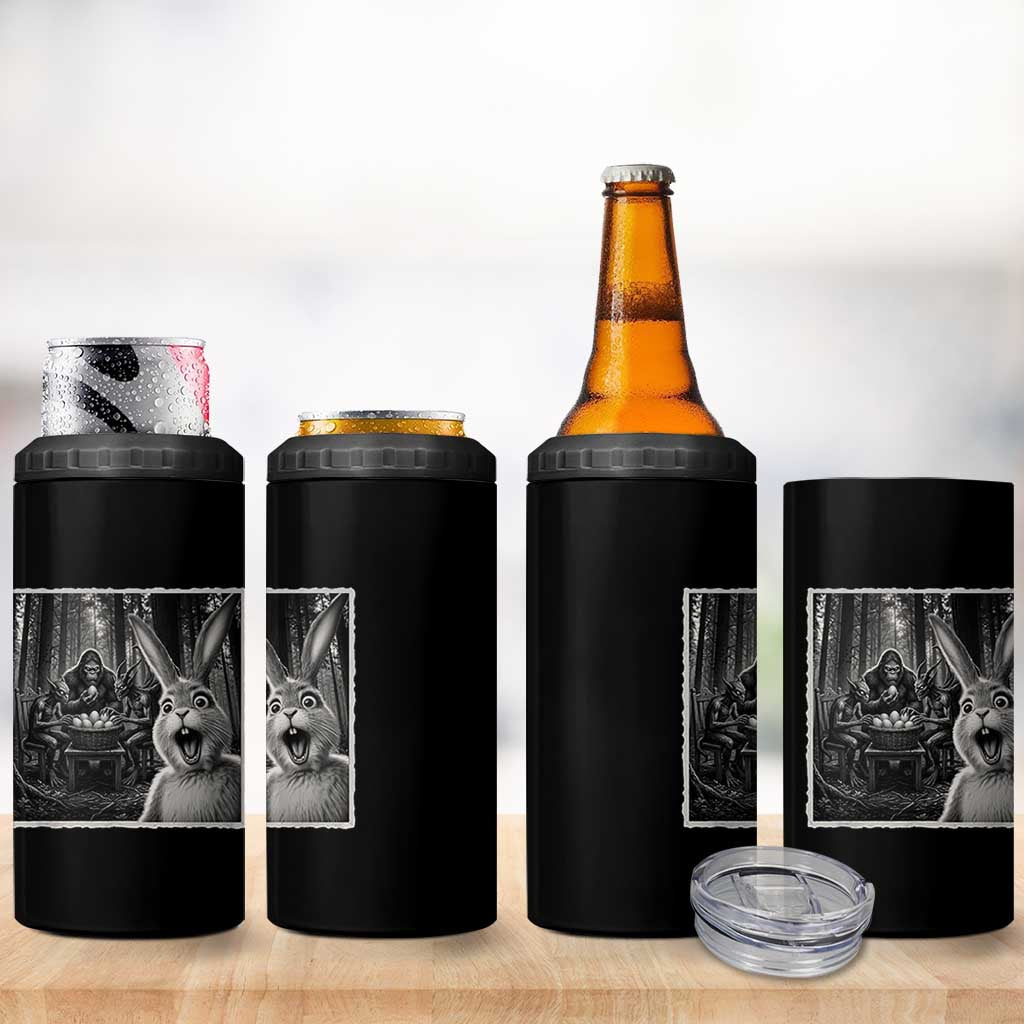 Funny Easter Bunny Selfie 4 in 1 Can Cooler Tumbler Bigfoot Jersey Devil Chupacabra Egg Hunt