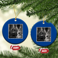 Funny Easter Bunny Selfie Ceramic Ornament Bigfoot Jersey Devil Chupacabra Egg Hunt