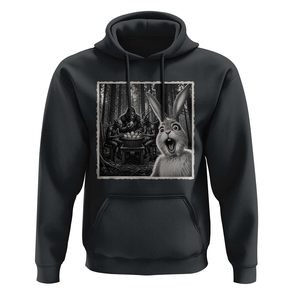 Funny Easter Bunny Selfie Hoodie Bigfoot Jersey Devil Chupacabra Egg Hunt