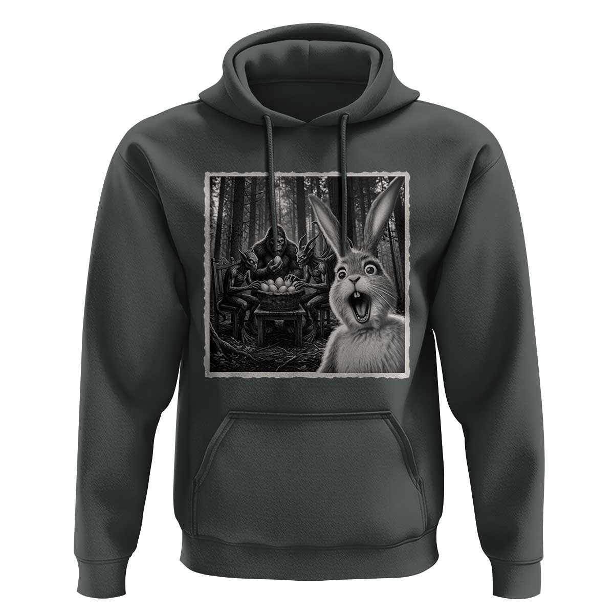 Funny Easter Bunny Selfie Hoodie Bigfoot Jersey Devil Chupacabra Egg Hunt