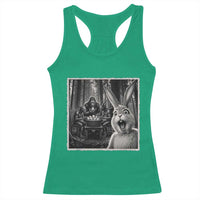 Funny Easter Bunny Selfie Racerback Tank Top Bigfoot Jersey Devil Chupacabra Egg Hunt