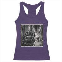 Funny Easter Bunny Selfie Racerback Tank Top Bigfoot Jersey Devil Chupacabra Egg Hunt