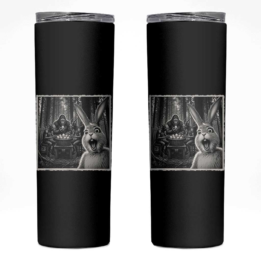 Funny Easter Bunny Selfie Skinny Tumbler Bigfoot Jersey Devil Chupacabra Egg Hunt