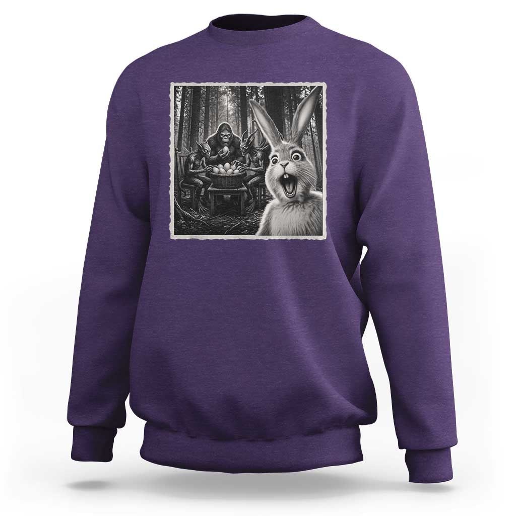 Funny Easter Bunny Selfie Sweatshirt Bigfoot Jersey Devil Chupacabra Egg Hunt