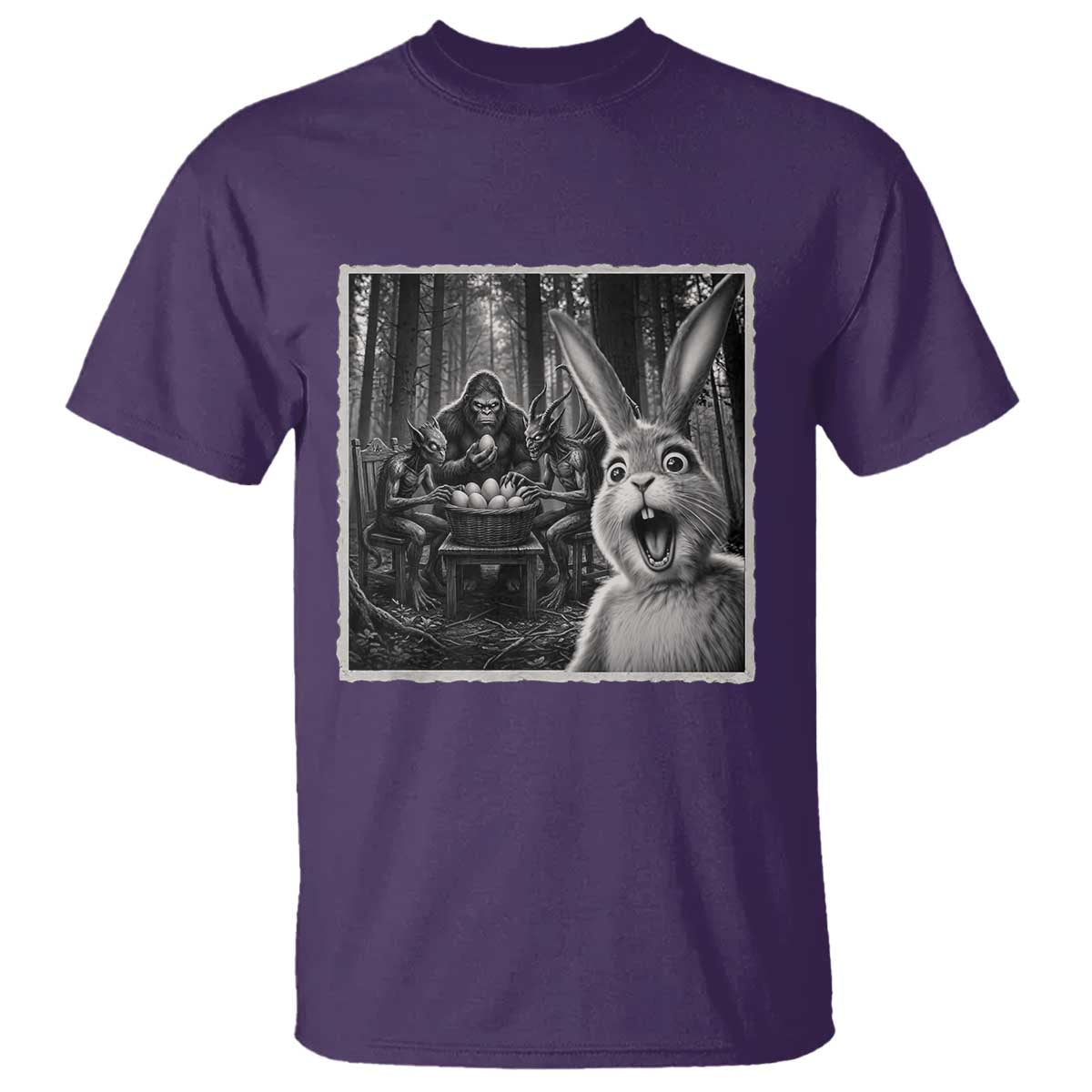 Funny Easter Bunny Selfie T Shirt Bigfoot Jersey Devil Chupacabra Egg Hunt