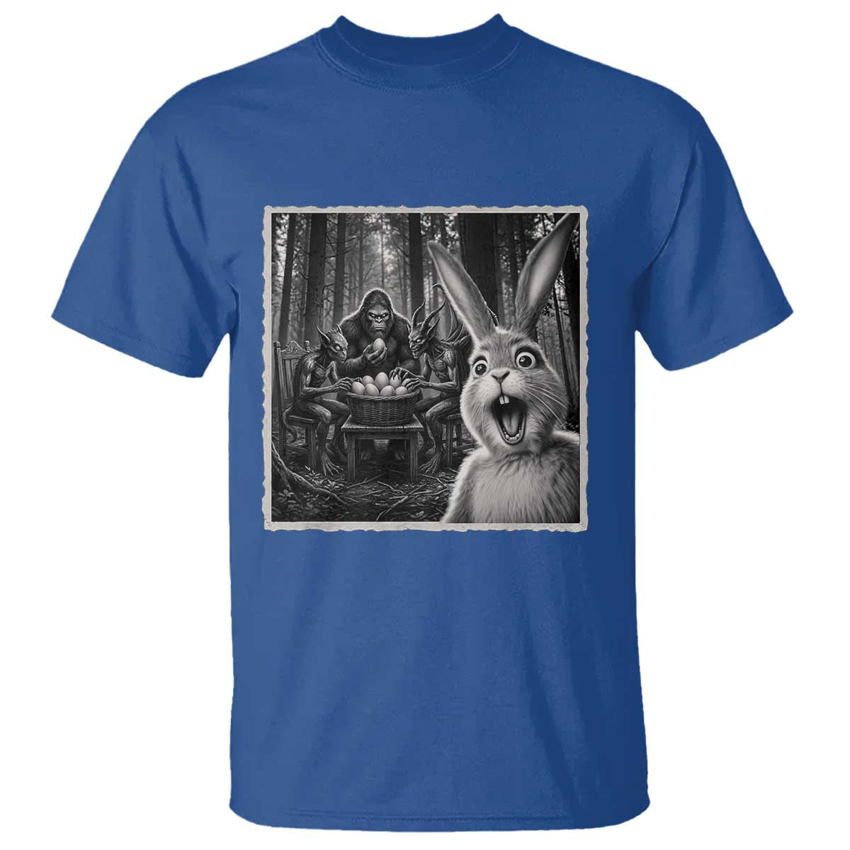 Funny Easter Bunny Selfie T Shirt Bigfoot Jersey Devil Chupacabra Egg Hunt