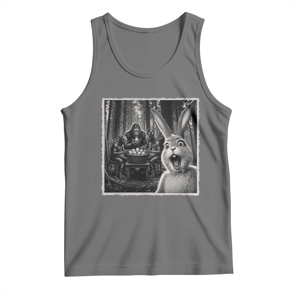 Funny Easter Bunny Selfie Tank Top Bigfoot Jersey Devil Chupacabra Egg Hunt