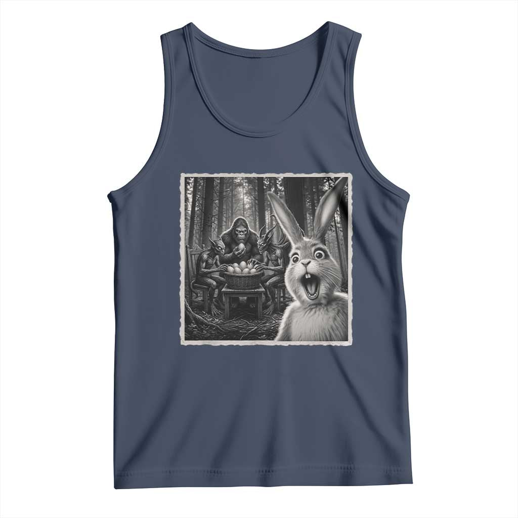 Funny Easter Bunny Selfie Tank Top Bigfoot Jersey Devil Chupacabra Egg Hunt