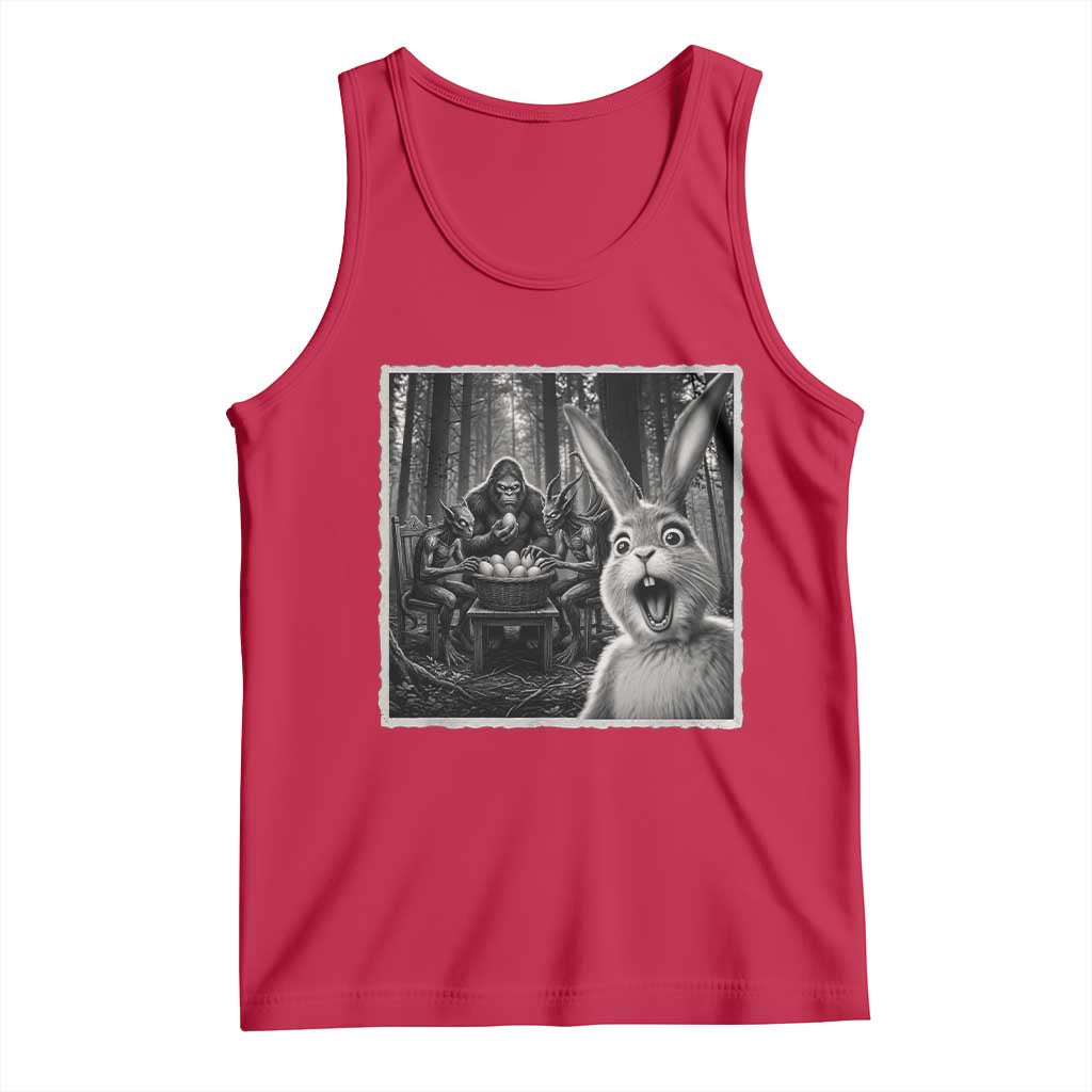 Funny Easter Bunny Selfie Tank Top Bigfoot Jersey Devil Chupacabra Egg Hunt