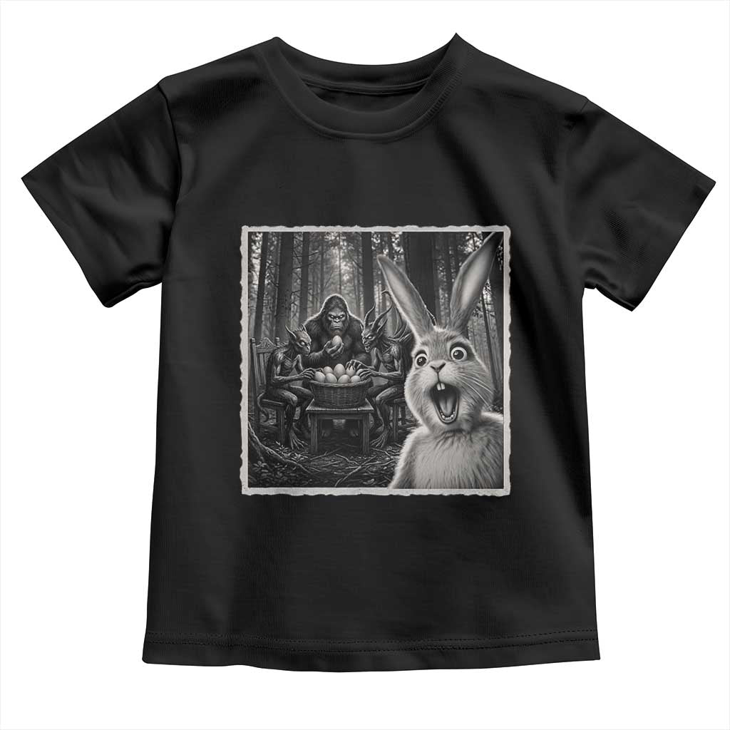 Funny Easter Bunny Selfie Toddler T Shirt Bigfoot Jersey Devil Chupacabra Egg Hunt