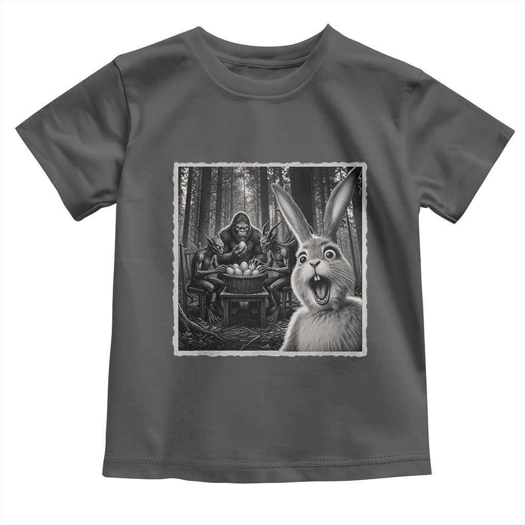 Funny Easter Bunny Selfie Toddler T Shirt Bigfoot Jersey Devil Chupacabra Egg Hunt