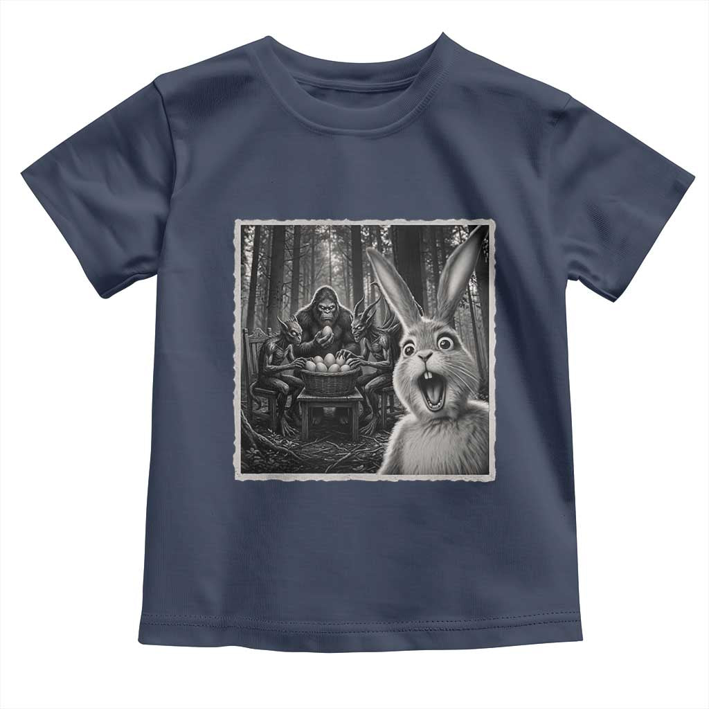 Funny Easter Bunny Selfie Toddler T Shirt Bigfoot Jersey Devil Chupacabra Egg Hunt
