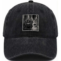 Funny Easter Bunny Selfie Washed Cotton Baseball Cap Bigfoot Jersey Devil Chupacabra Egg Hunt