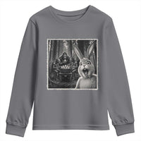 Funny Easter Bunny Selfie Youth Sweatshirt Bigfoot Jersey Devil Chupacabra Egg Hunt