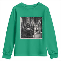 Funny Easter Bunny Selfie Youth Sweatshirt Bigfoot Jersey Devil Chupacabra Egg Hunt