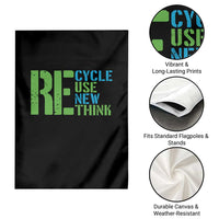Recycle Reuse Renew Rethink Garden Flag Earth Day