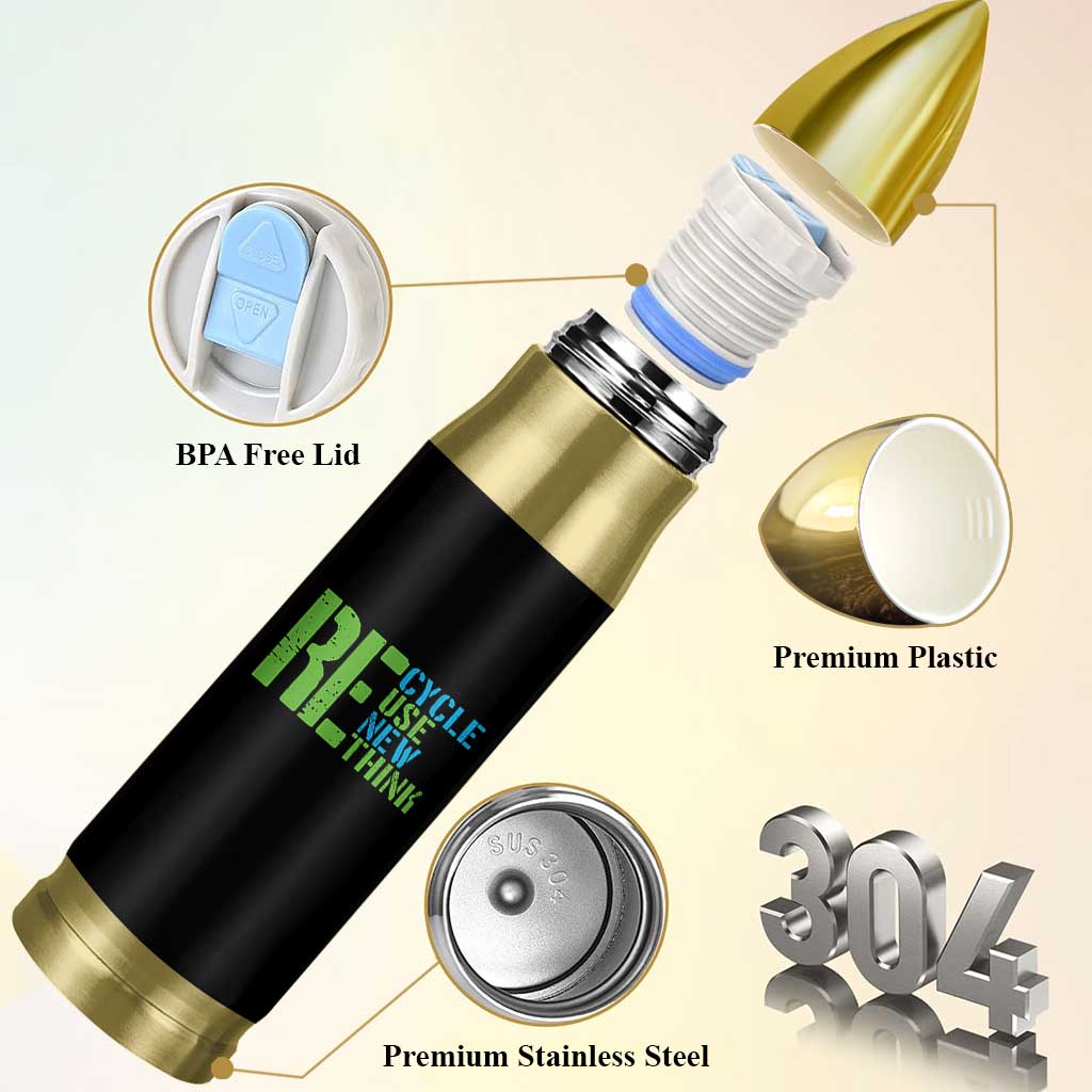 Recycle Reuse Renew Rethink Bullet Tumbler Earth Day