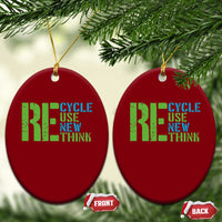 Recycle Reuse Renew Rethink Ceramic Ornament Earth Day