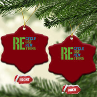 Recycle Reuse Renew Rethink Ceramic Ornament Earth Day