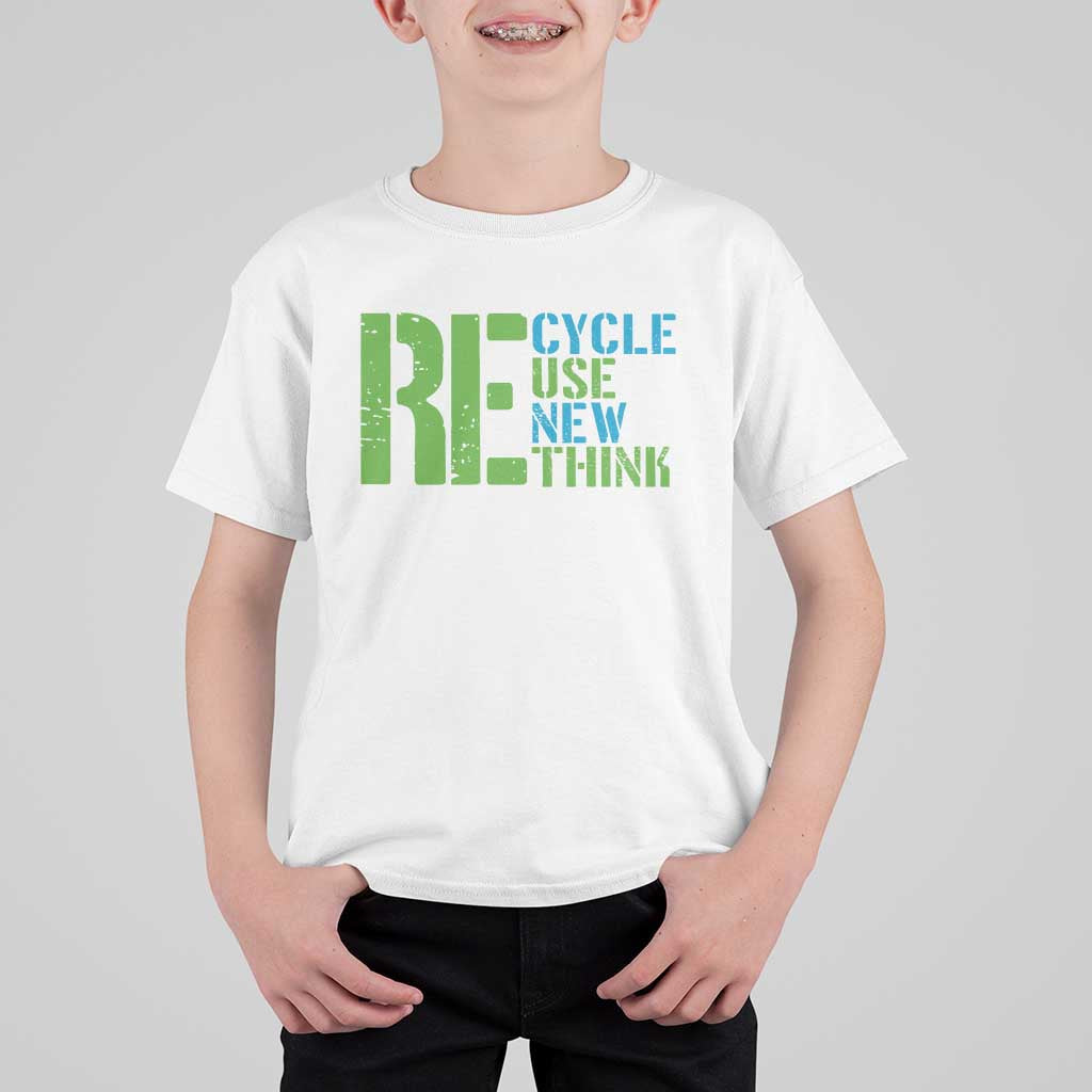 Recycle Reuse Renew Rethink T Shirt For Kid Earth Day