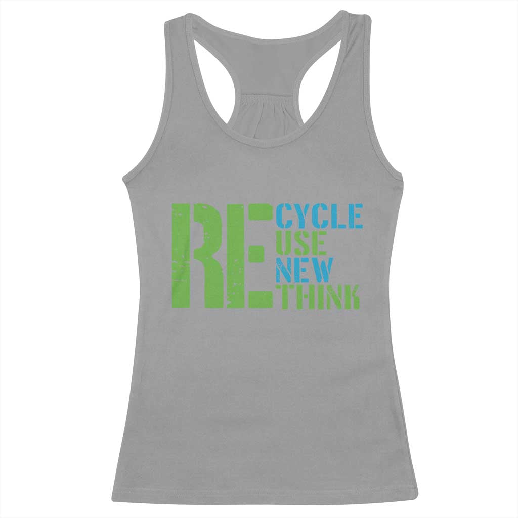 Recycle Reuse Renew Rethink Racerback Tank Top Earth Day