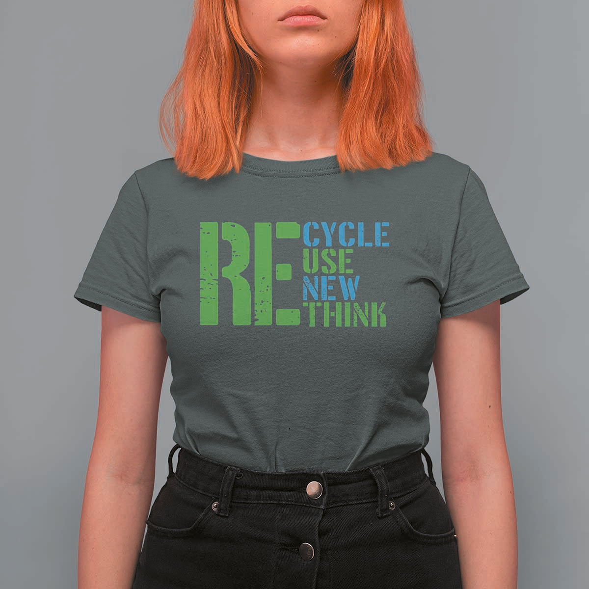 Recycle Reuse Renew Rethink T Shirt For Women Earth Day