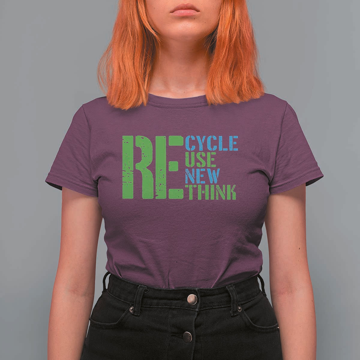 Recycle Reuse Renew Rethink T Shirt For Women Earth Day