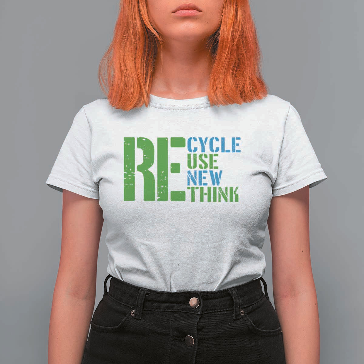 Recycle Reuse Renew Rethink T Shirt For Women Earth Day