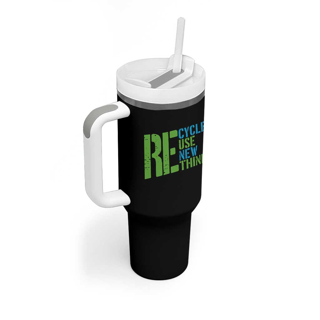 Recycle Reuse Renew Rethink Tumbler With Handle Earth Day