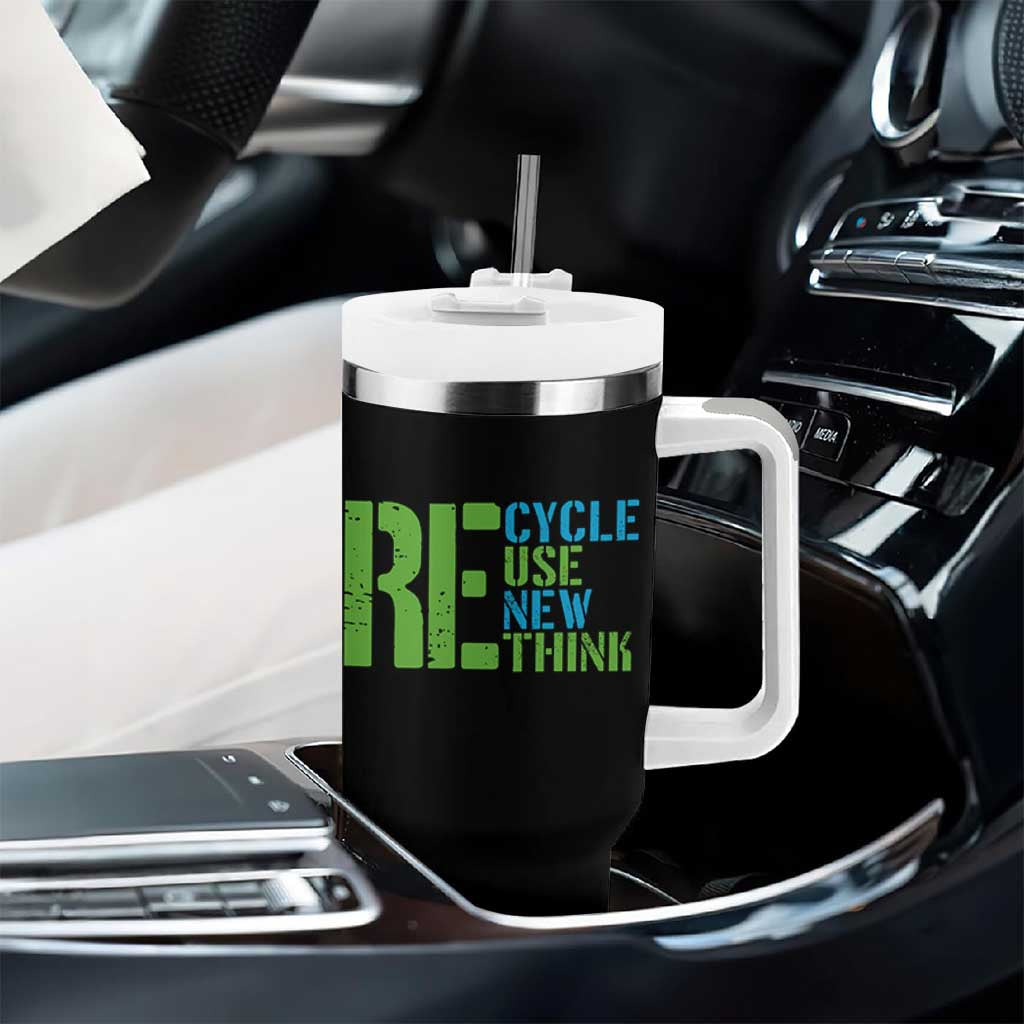 Recycle Reuse Renew Rethink Tumbler With Handle Earth Day