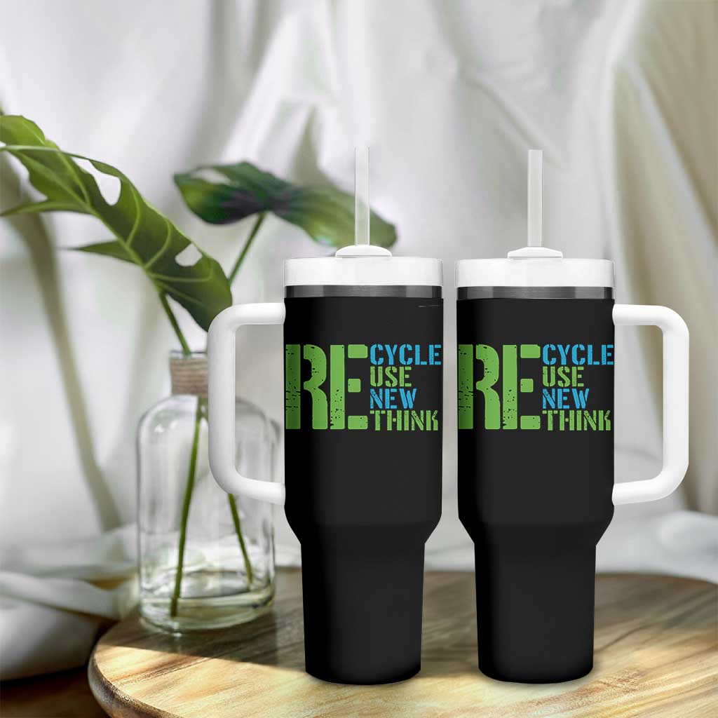 Recycle Reuse Renew Rethink Tumbler With Handle Earth Day